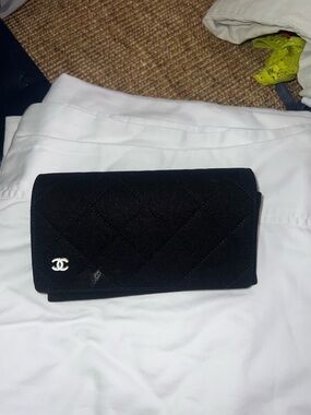 Chanel Quilted Black Suede Sunglasses Holder